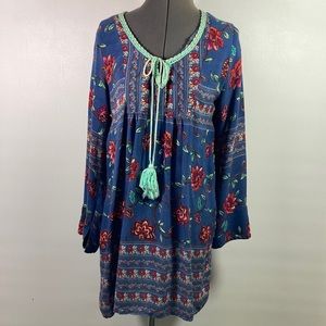 Velzera Women Floral Long Sleeve Pullover Top/Tunic Size M